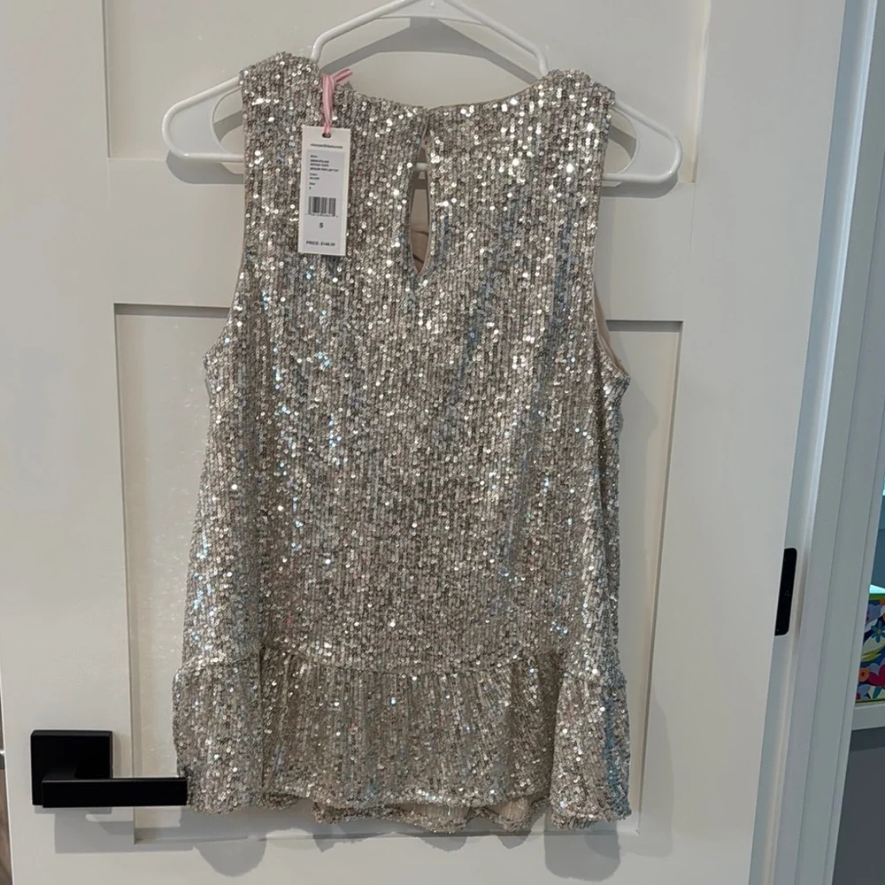 Vineyard Vines Silver Sequin Tank Top - Picture 2 of 2